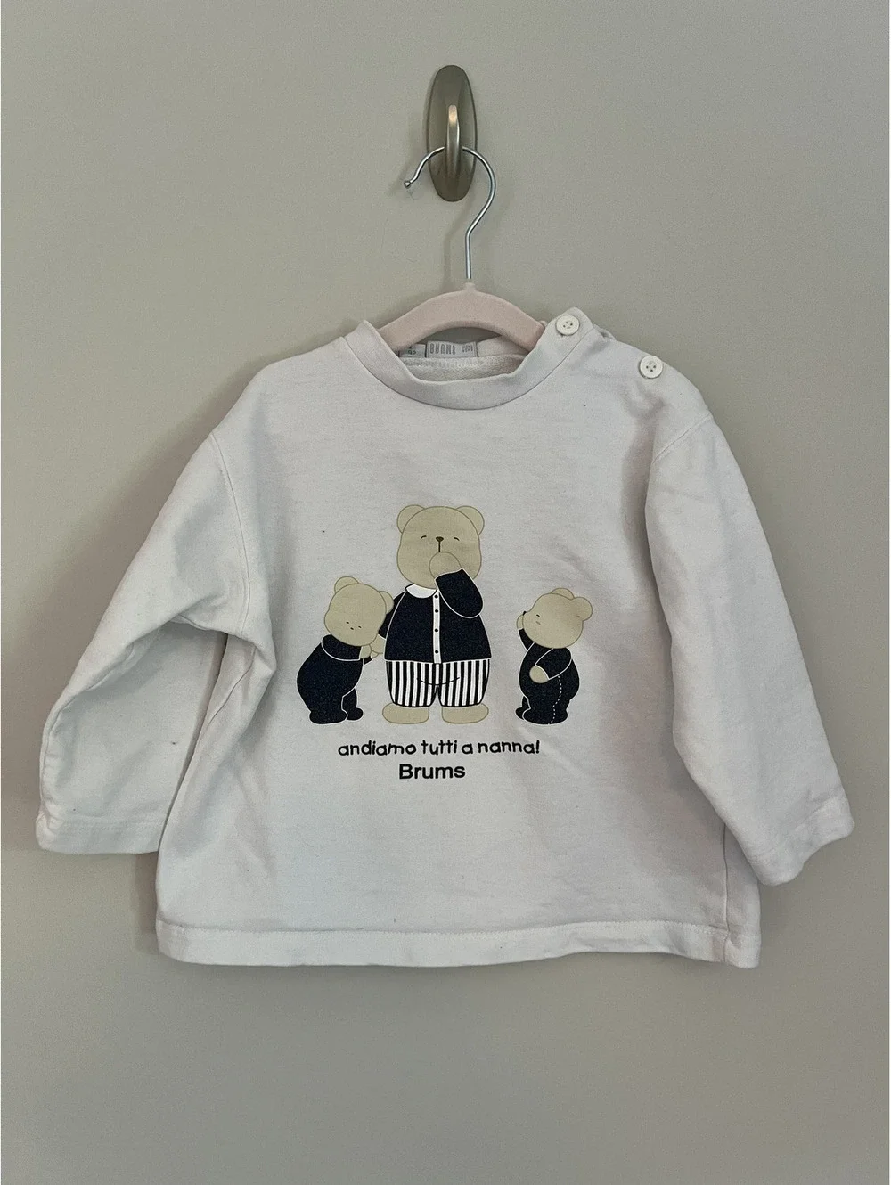 Vintage Kids European Brums Bear Graphic Long Sleeve Shirt